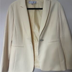 Tahari pastel yellowSingle-Button Blazer Jacket